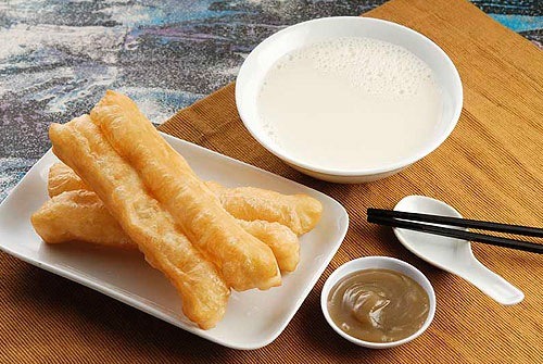 Image of Chinese Fried Dough Stick with Savory Soy Milk Soup.